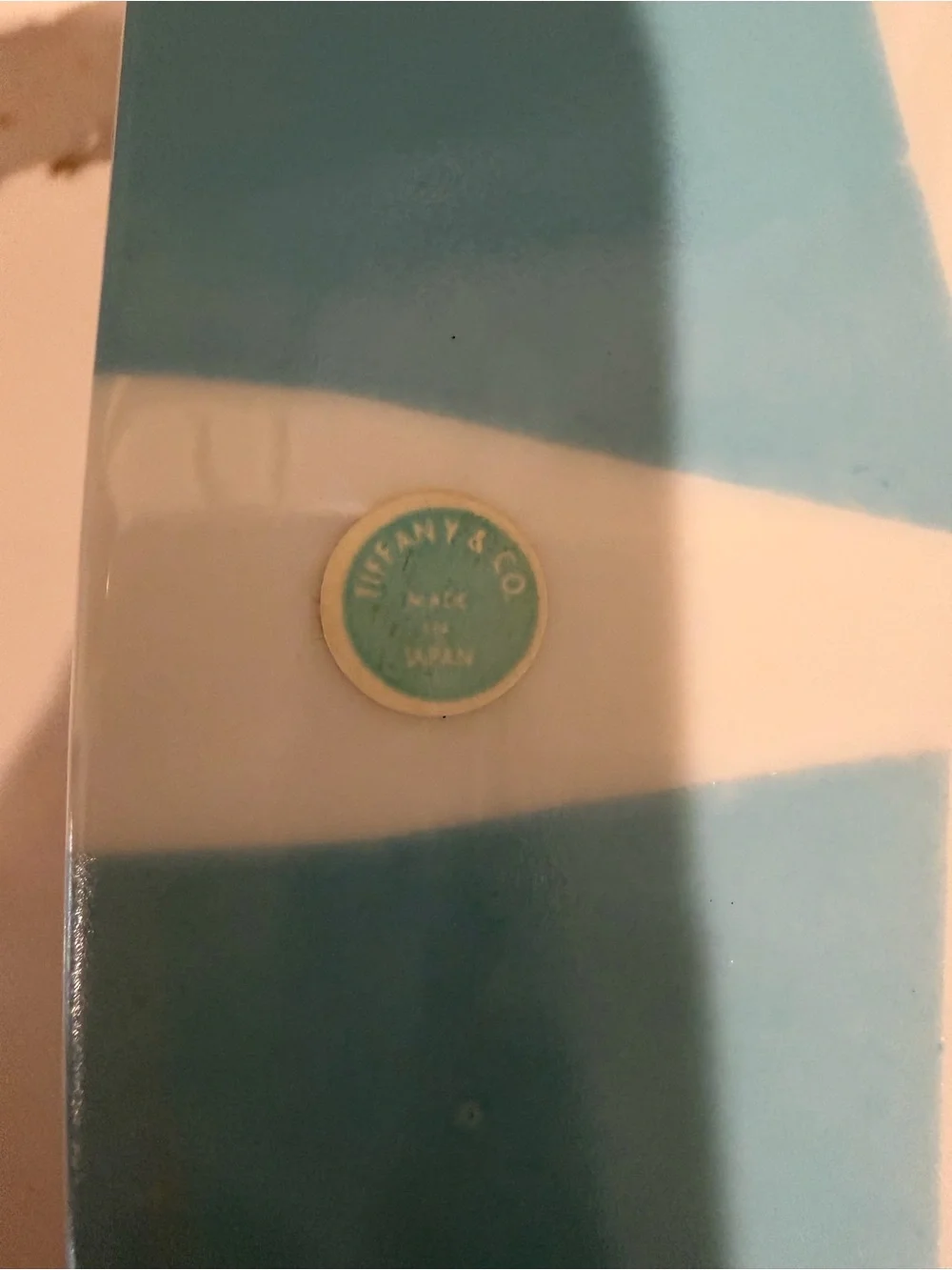 Tiffany & Co. Blue and White Striped Ceramic Accent box